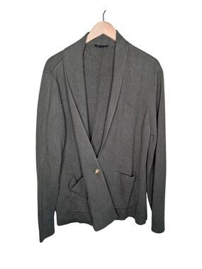 Summersalt Olive Green Open-Front Blazer Sweater Cardigan 1XL Organic cotton